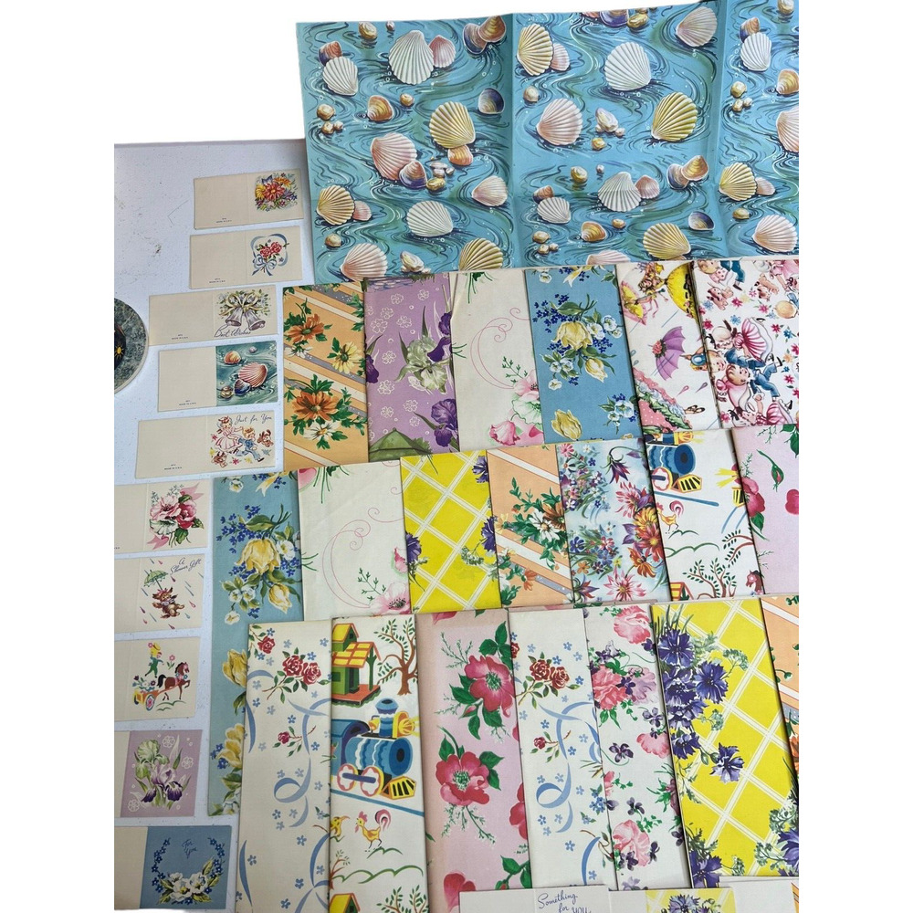 Lot of 21 Vinatge‎ Art Crest All Occassions Wrapping Papers Cards & Seals - Picture 6 of 15